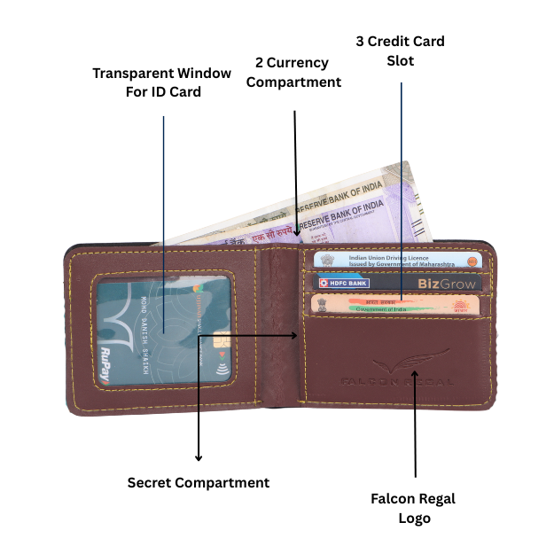 Falcon Regal Men Trendy Brown Artificial Leather Wallet (5 Card Slots)