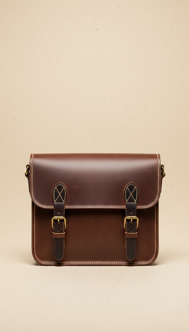 Full-Grain Leather Messenger Bag